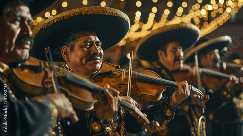 Mariachi band on the square, close-up