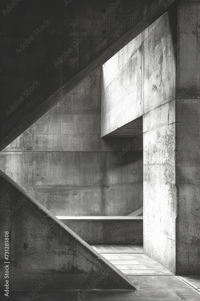Crisp angles and sharp edges intersect in a tranquil yet dynamic composition Crisp angles and sharp edges intersect in a tranquil yet dynamic composition