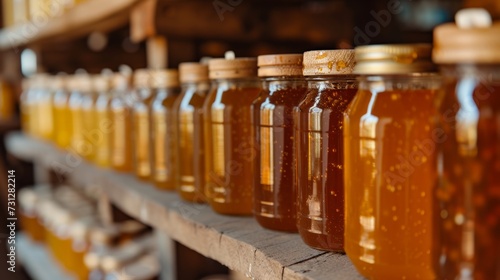 Handcrafted jars of honey line the shelves, each a unique expression of flavor and craftsmanship