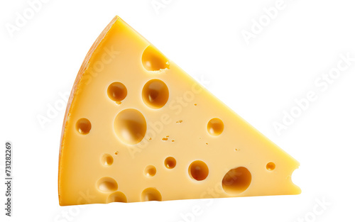 Piece of delicious cheese cut out