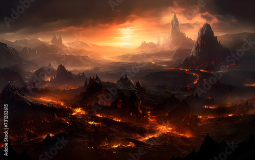 Dark fantasy land of Mordor © Andrii