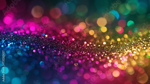 Defocused abstract background, bright colored glitter, lights