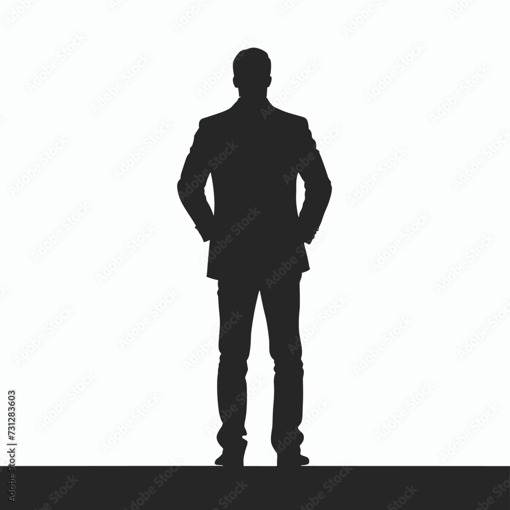 Man silhouette black and white vector illustration isolated background