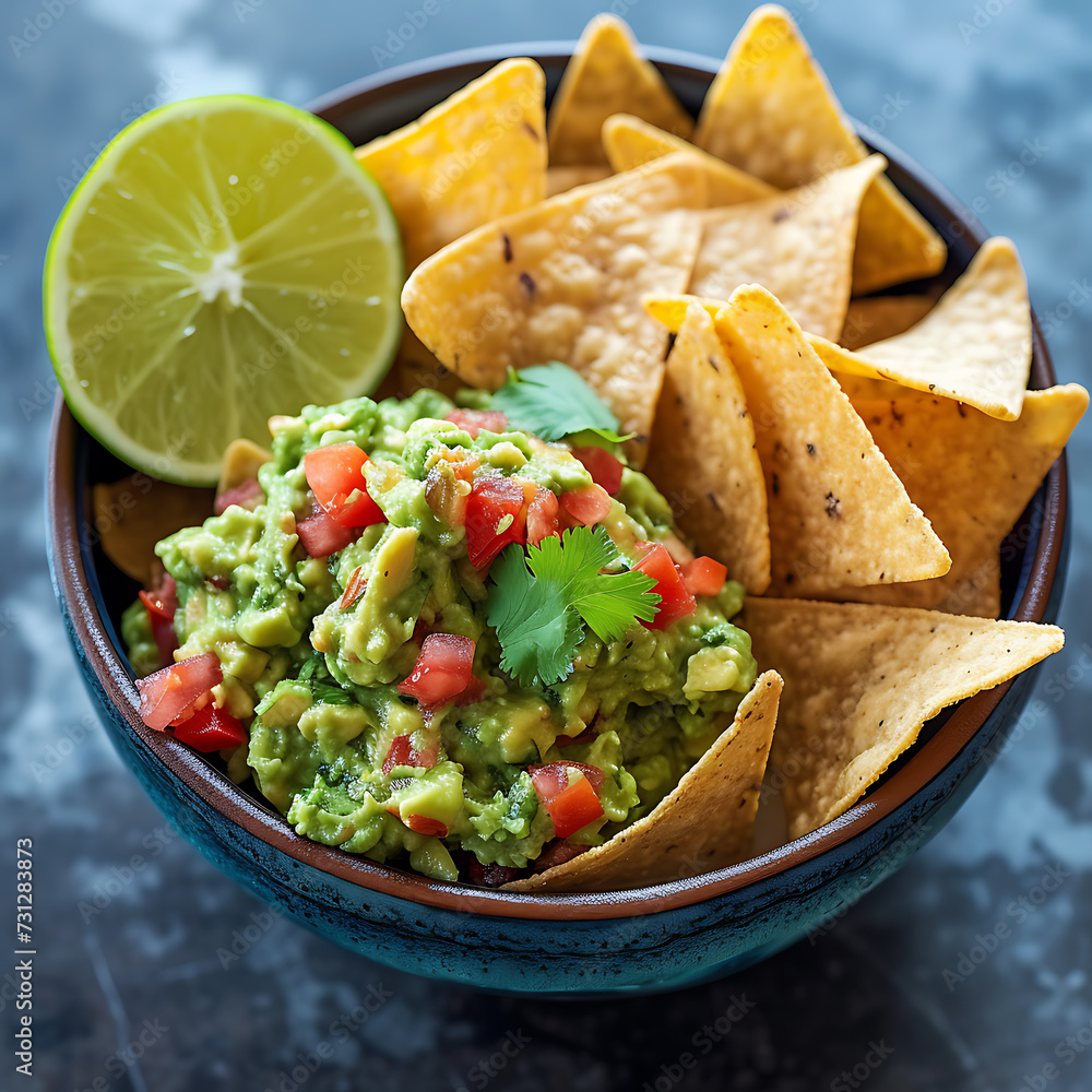 Guacamole and Chips Photograph Guacamole and Chips Photograph