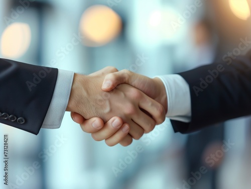 Close-up of business people's hands shaking hands.