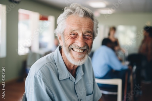 Smiling portrait of a senior man in a nursing home