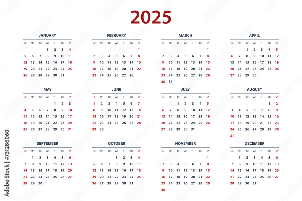 Quarter calendar template for 2025 year. Wall calendar grid in a minimalist style. Week Starts on Sunday. Quarter calendar template for 2025 year. Wall calendar grid in a minimalist style. Week Starts on Sunday.