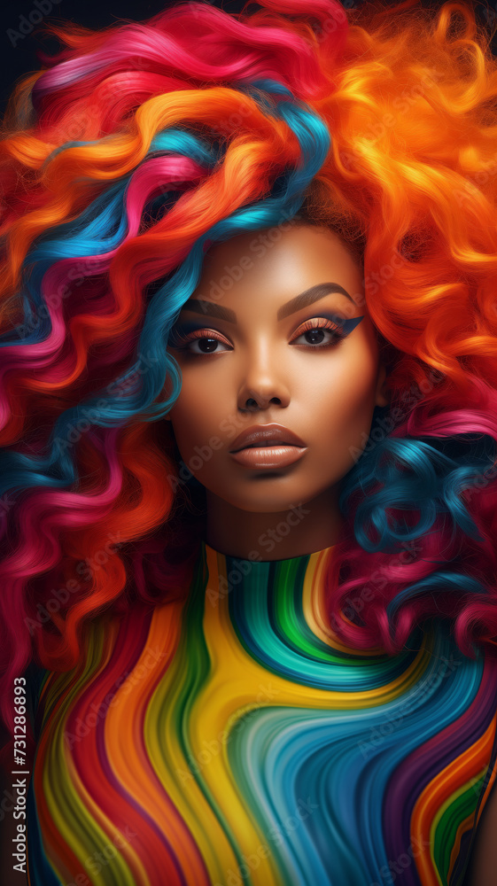 Woman With Multi Colored Hair, wallpapers for smaptphones