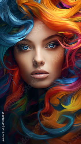 Woman With Colorful Hair, wallpapers for smaptphones