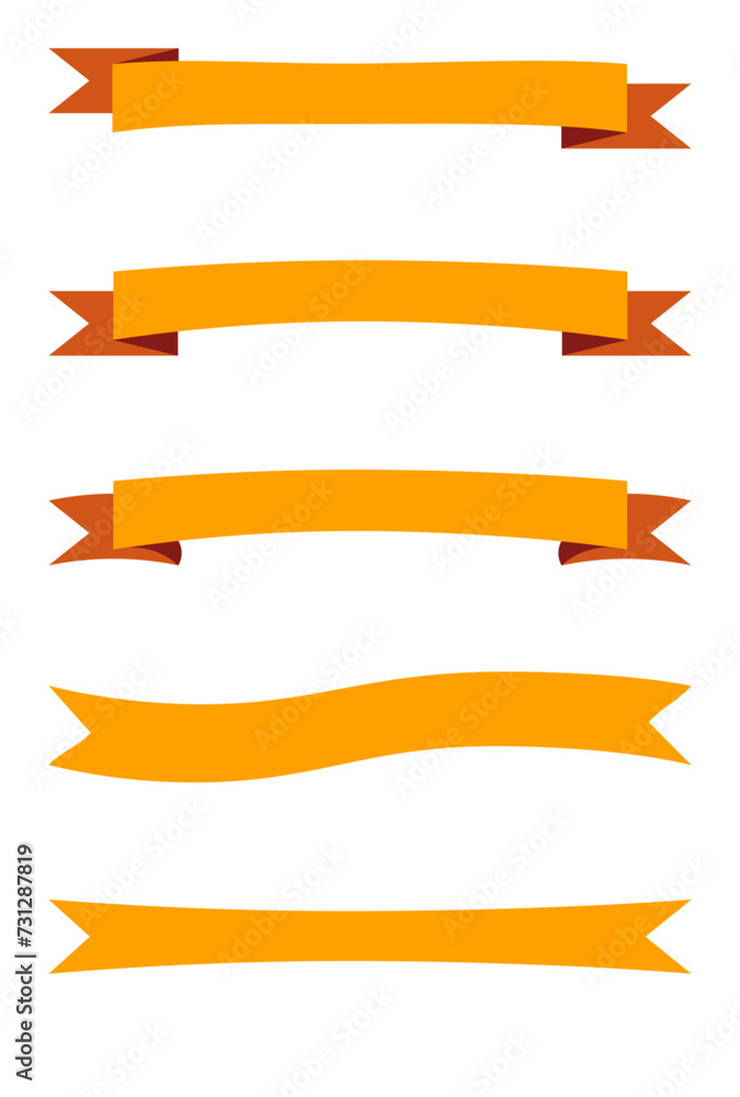 Vector ribbon set image, Flat vector illustration of ribbon, blank ribbon Vector ribbon set image, Flat vector illustration of ribbon, blank ribbon
