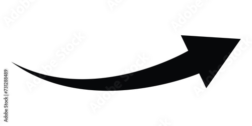 Black arrow icon isolated on white background