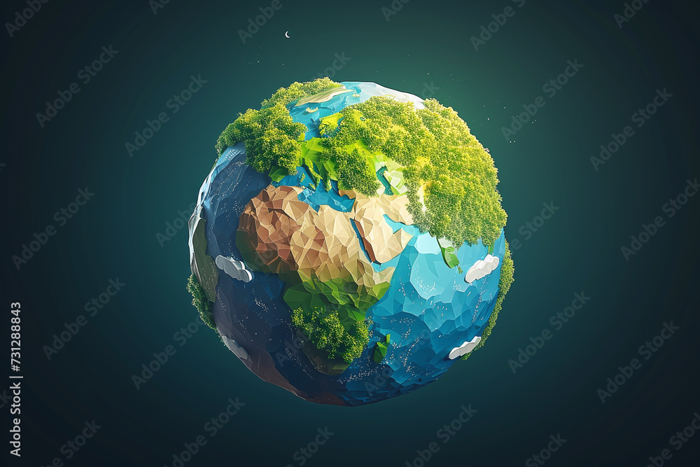 Fototapeta premium Cartoon planet earth globe 3d planet illustration
