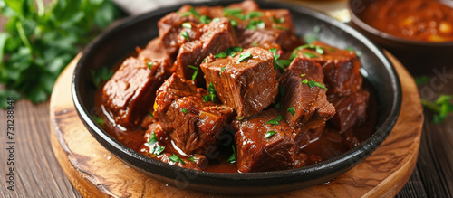 beef brisket stewed with onions, garlic and aromatic sauce