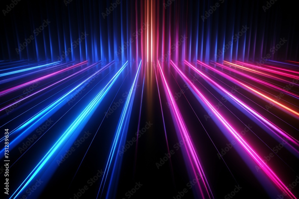 abstract ascending pink blue neon lines isolated on black background. Digital ultraviolet wallpaper abstract ascending pink blue neon lines isolated on black background. Digital ultraviolet wallpaper