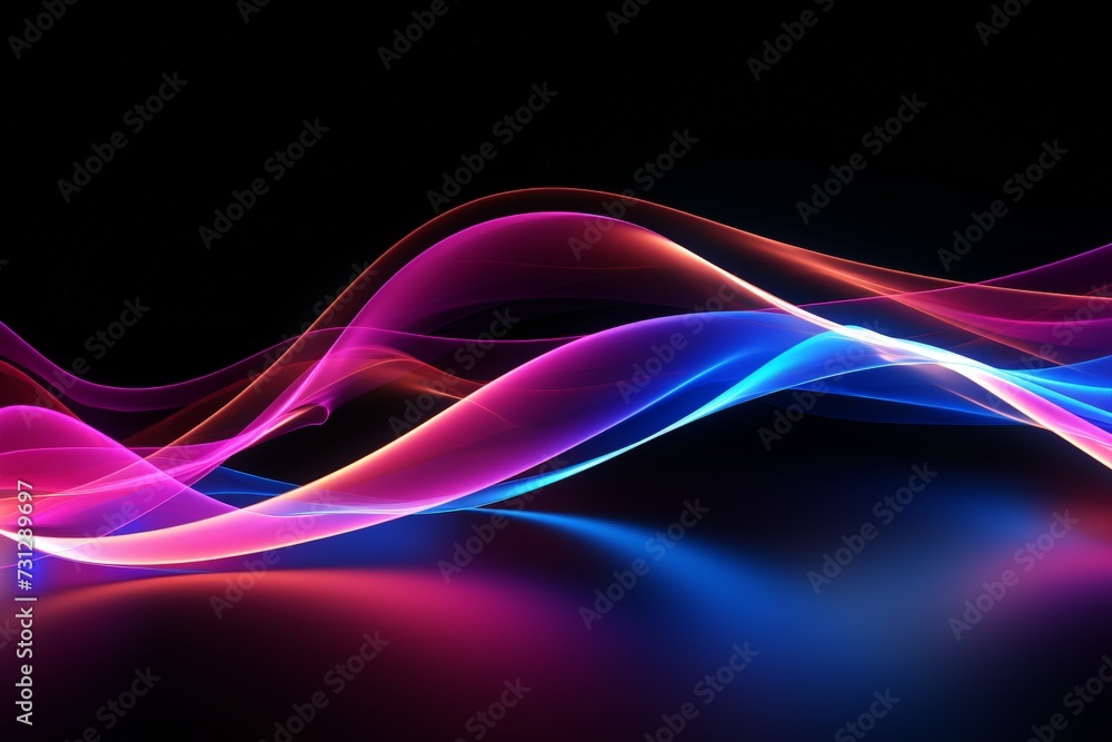 abstract ascending pink blue neon lines isolated on black background. Digital ultraviolet wallpaper abstract ascending pink blue neon lines isolated on black background. Digital ultraviolet wallpaper