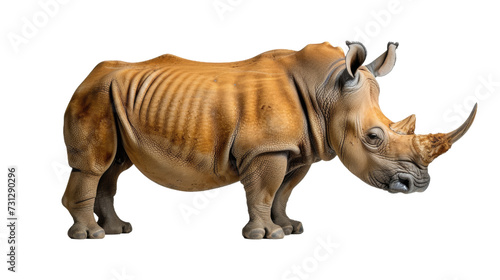 Close Up of a Rhinoceros on a White Background © Daniel