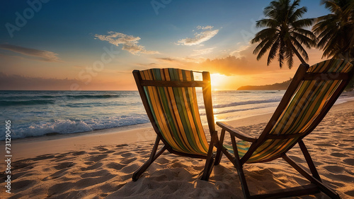 Outdoor luxury sunset over infinity pool swimming summer beachfront hotel resort, tropical landscape. Beautiful tranquil beach holiday vacation background. Amazing island sunset beach view, palm trees