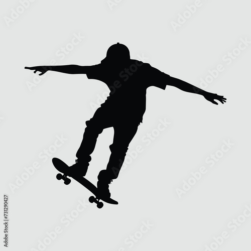 Skateboarder silhouette skateboard silhouette vector illustration