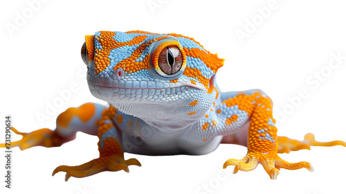 Close Up of a Lizard on a White Background