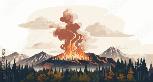 wildfires vector flat minimalistic isolated illustration