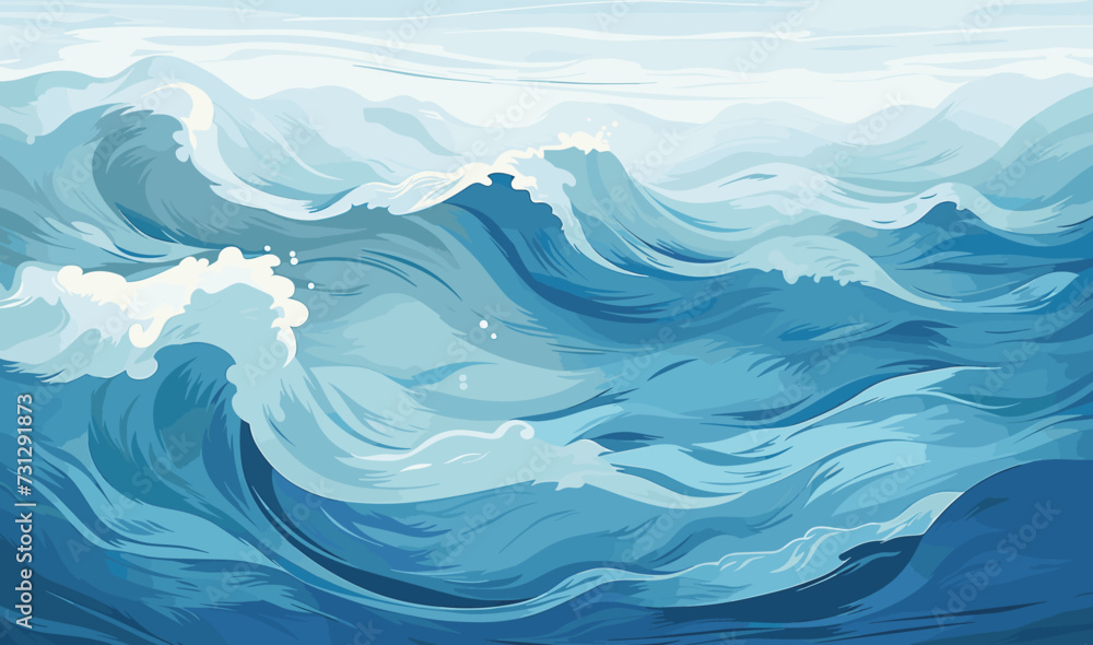 Calm ocean waves vector background Calm ocean waves vector background