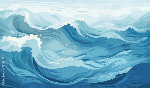 Calm ocean waves vector background