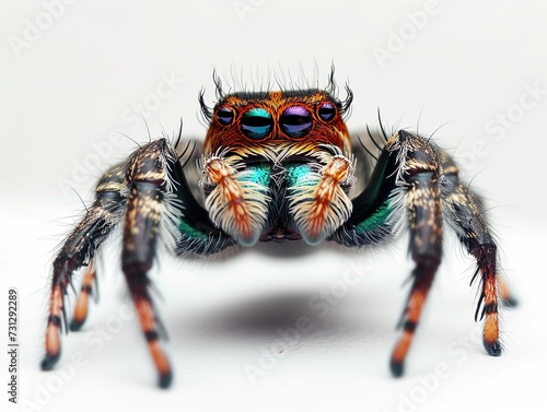Jumping spider's eyes up close - a marvel of nature's art.