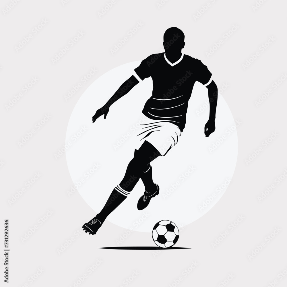 Soccer player silhouette football concept vector illustration