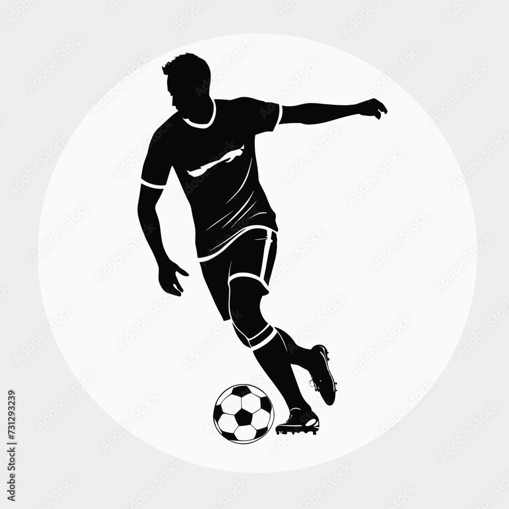 Soccer player silhouette football concept vector illustration