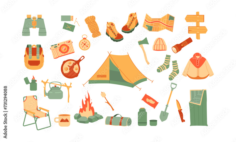 28 vector elements for camping 28 vector elements for camping