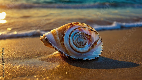 beautiful sea shells on the beach