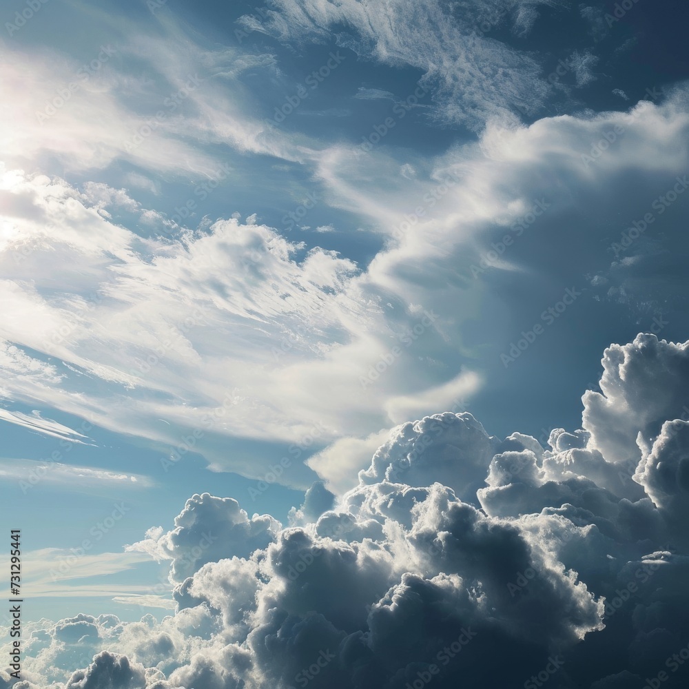 Whispering Clouds: Sky with Delicate Veils of Cloud Cover. Whispering Clouds: Sky with Delicate Veils of Cloud Cover.