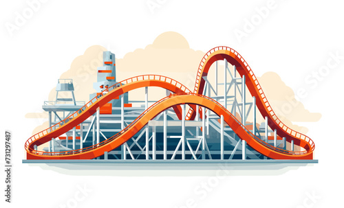 roller coaster vector flat minimalistic isolated illustration