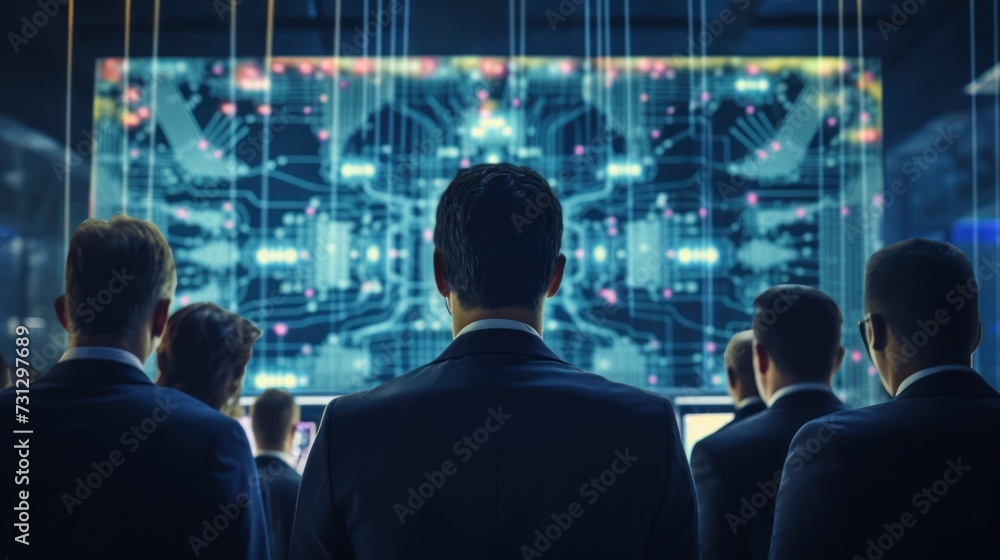 Obraz premium IT specialists talk about solving problems in the modern IT industry