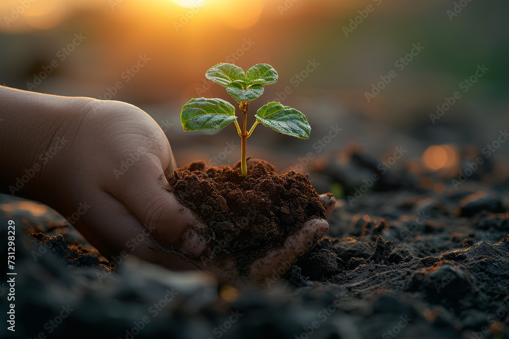 Picture of An organization supporting reforestation projects to offset its carbon ...