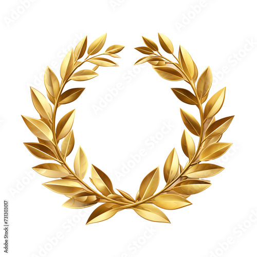 a gold laurel wreath with leaves photo