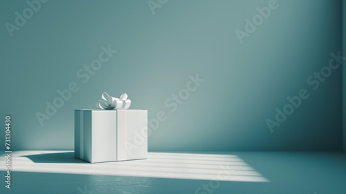 Clean and minimal scenes highlighting a lone gift box