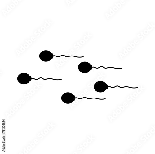 Sperm icon flat design illustration