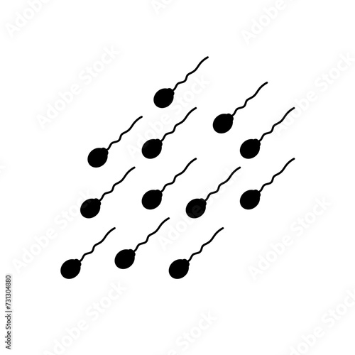 Sperm icon flat design illustration