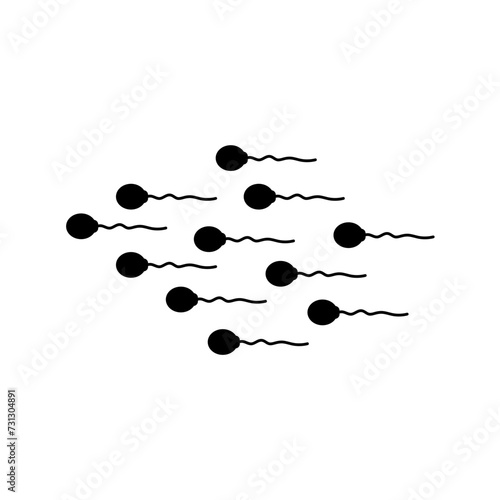 Sperm icon flat design illustration
