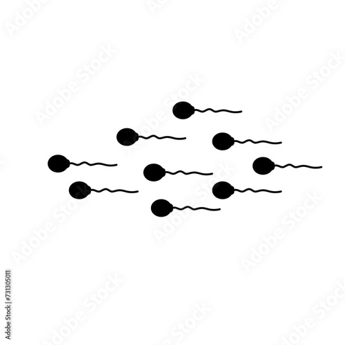 Sperm icon flat design illustration