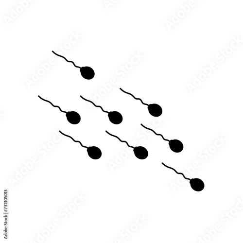 Sperm icon flat design illustration