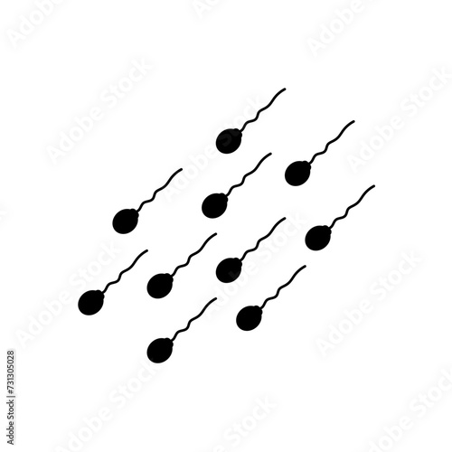Sperm icon flat design illustration