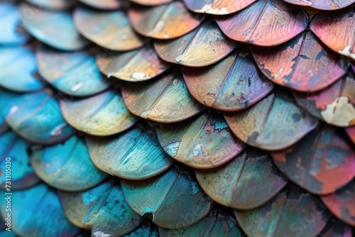 colorful metal texture snake scales © PinkiePie