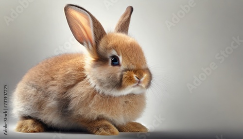 brown baby bunny on white background © Wendy