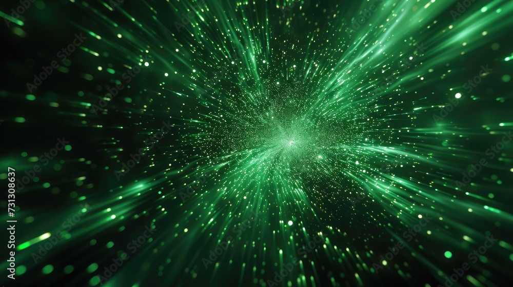 Green Star Burst Wide Abstract Wallpaper on Black Background Green Star Burst Wide Abstract Wallpaper on Black Background