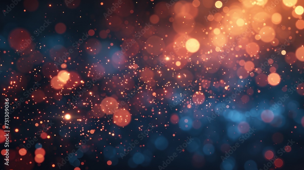 Fototapeta premium science fiction background of glowing particles with depth of field and bokeh