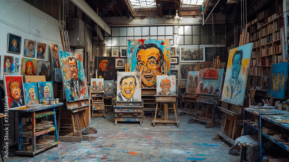 Fototapeta premium Capturing Creativity in the Art Studio. Journey of an Artist