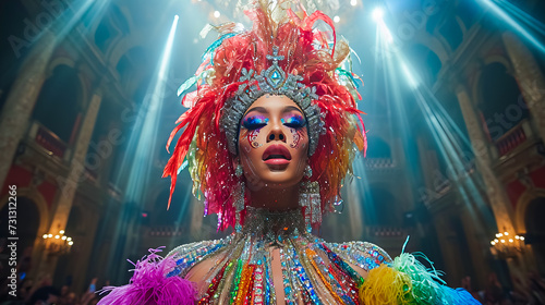 Drag Performers in Vibrant Costumes. Dazzling Divas. A Night of Glamour and Charisma photo