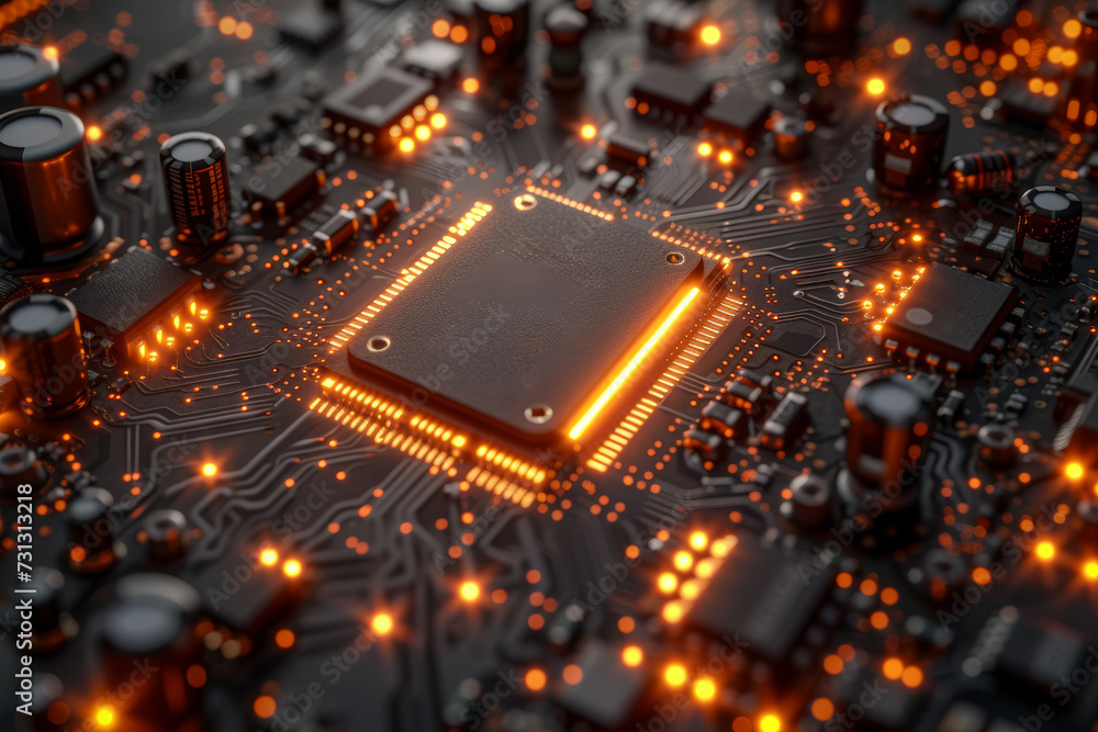 A digital circuit board pattern, symbolizing technological interconnectedness and the complex networks that power the digital age. Concept of digital connectivity. Generative Ai. A digital circuit board pattern, symbolizing technological interconnectedness and the complex networks that power the digital age. Concept of digital connectivity. Generative Ai.